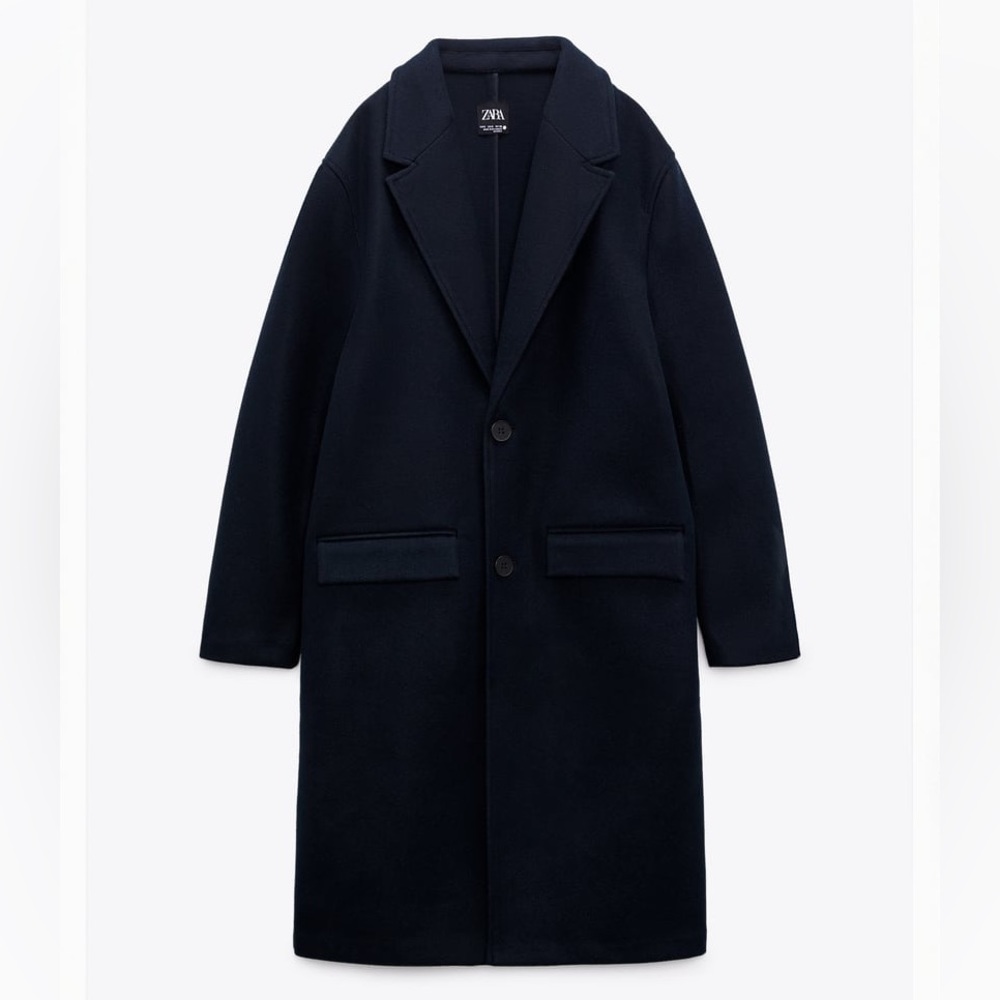 Zara oversized coat, navy blue